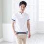 韓版白色水手學院風短袖上衣親子裝