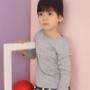 韓版春季素色純棉口袋長袖棉T親子裝童裝
