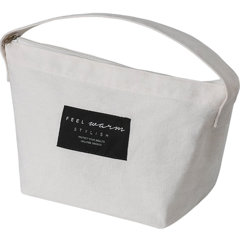 潮時尚紅白帆布可拆卸二用便當袋手提包